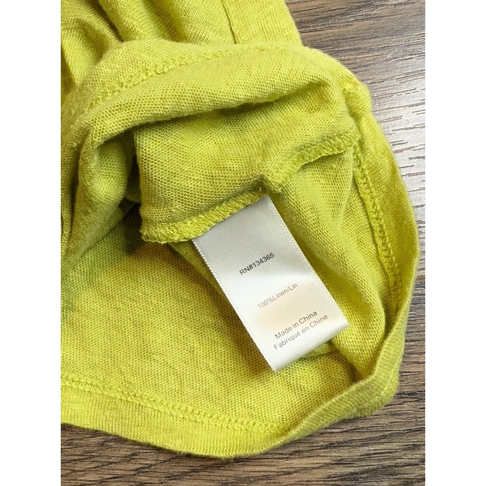 EUC Womens Andrea Jovine 100% linen green twist front short sleeve shirt‎ size M - Picture 3 of 7